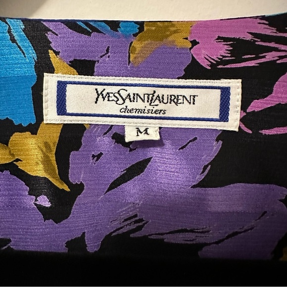 Vintage Yves Saint Laurent Chemisiers YSL 80s/90s colourful floral blouse Medium - Picture 5 of 7